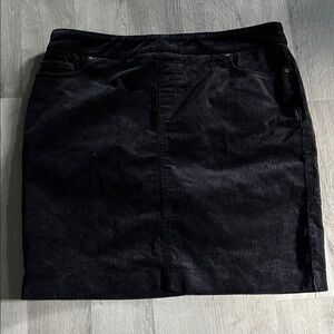Elegant Black Corduroy Mini Skirt